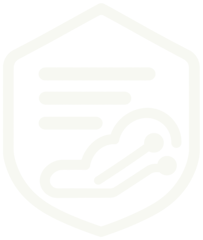 Edda shield with three horizontal strokes and a cloud-and-circuit motif